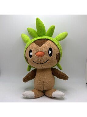Pokemon CHESPIN Brown & Green Plush Stuffed Toy 9" Tomy 2015